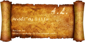 Andódy Lilla névjegykártya